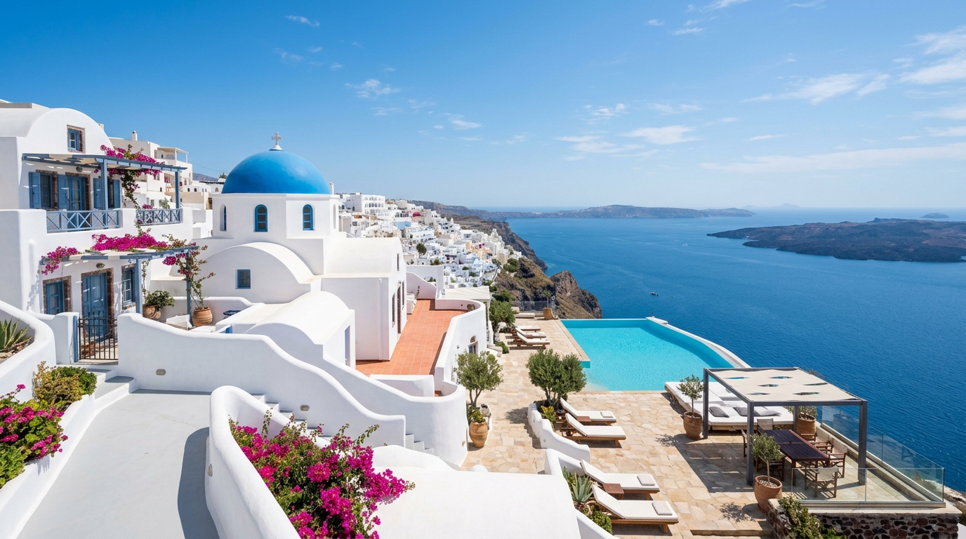 Manhattan Skyline Duplex Penthouse in Tribeca — Oia, Santorini, Greece